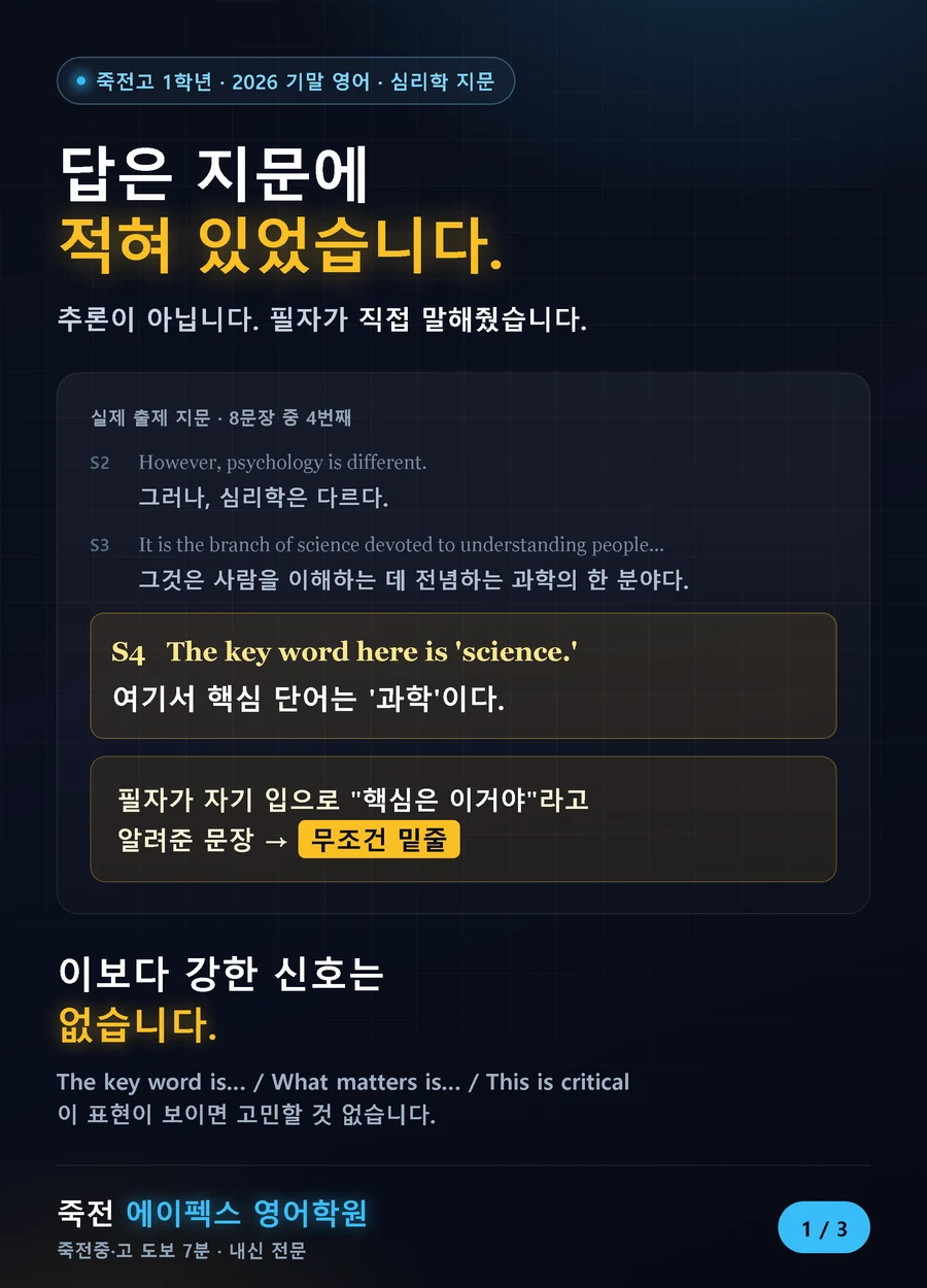 죽전고1 기말 영어 지문 분석 자료